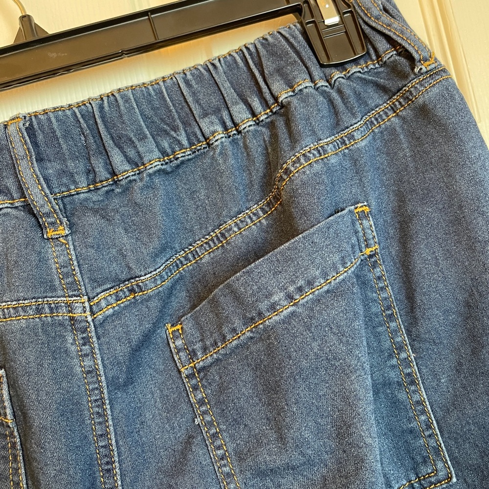 Project Indigo Wide Leg Utility Patch‎ Pocket Denim Jeans XL Dark Wash - Picture 6 of 15